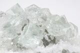 Glass-Clear, Green Cubic Fluorite Crystals on Quartz - China #205624-2